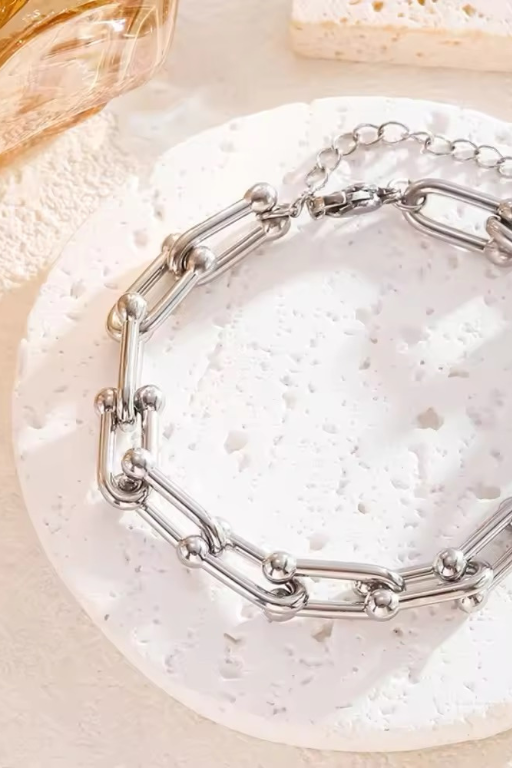 JENNY – Armband-Kettenset aus 18 Karat vergoldetem Edelstahl