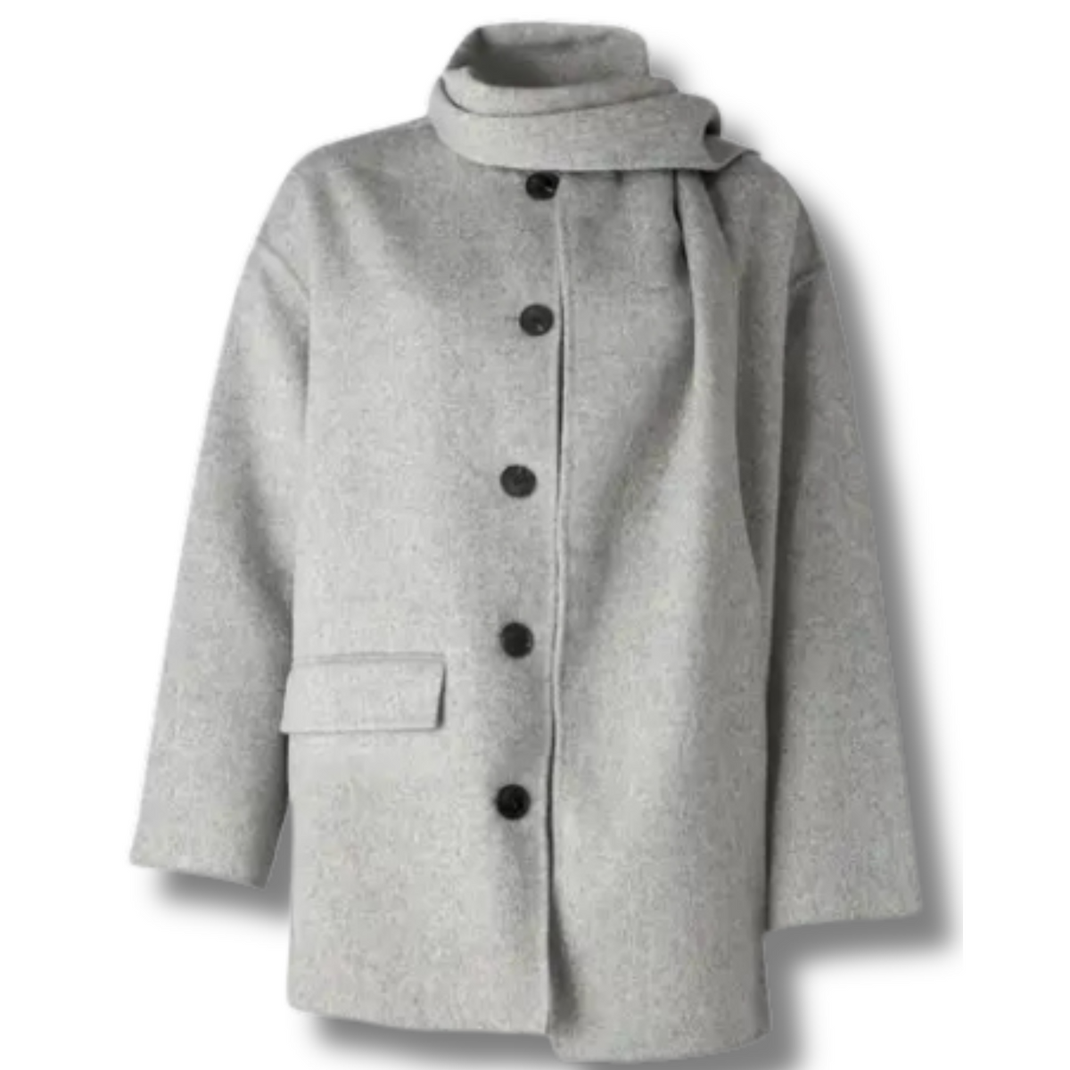 MARIA - Jacket with scarf in wool look