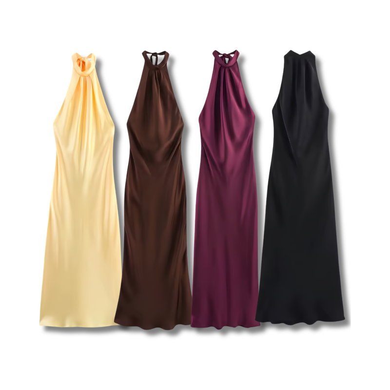 KARO – Satin Halterneck Kleid