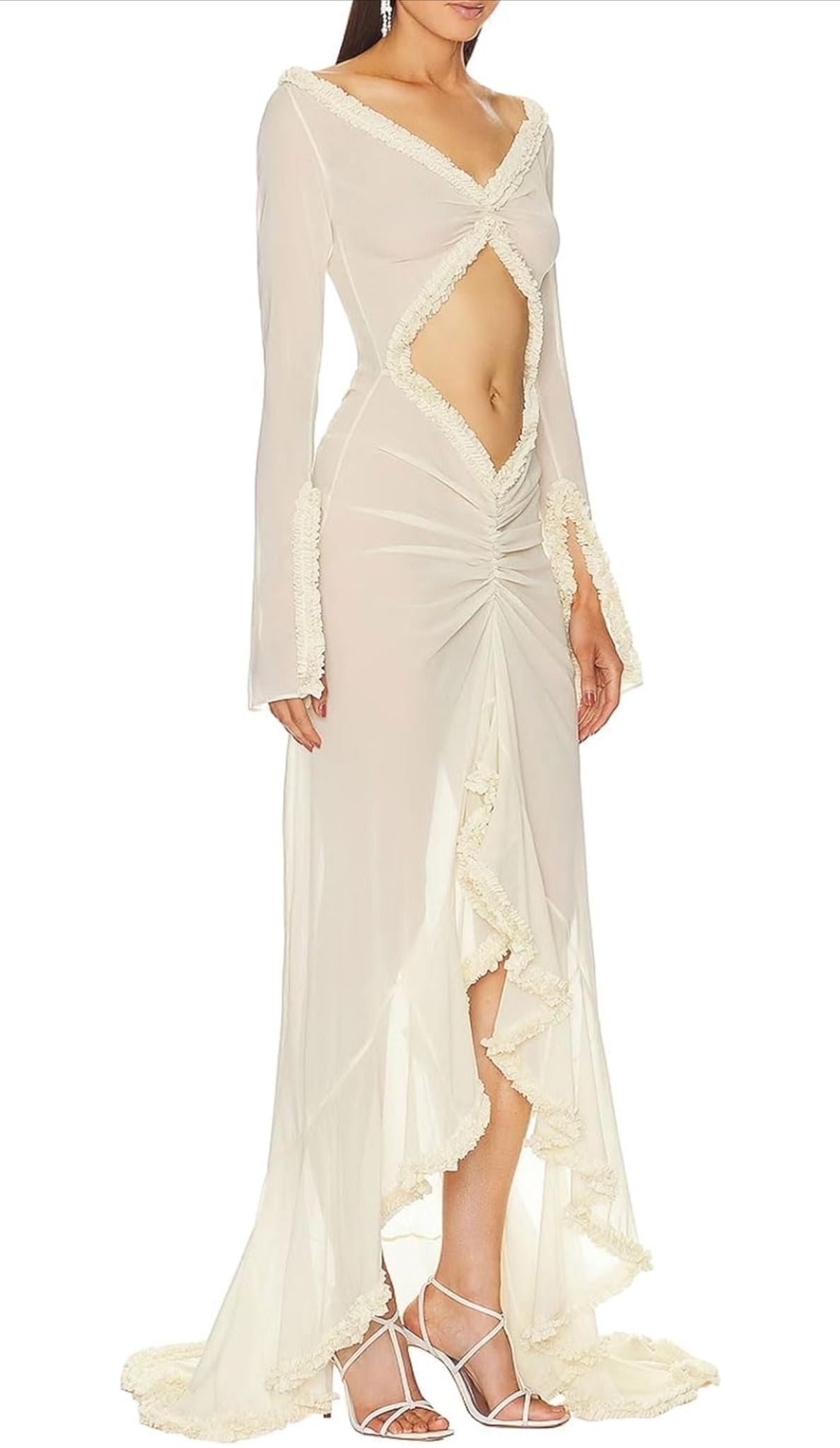 KENJE - Langarm Kleid mit Rüschendetails