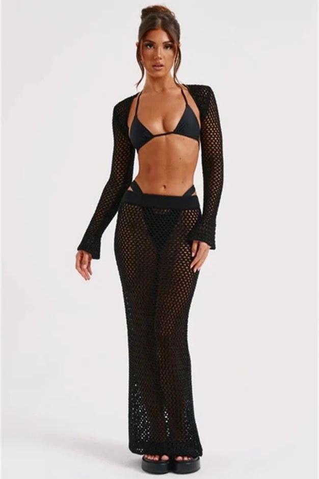 ARIA Kombiset - 2-teiliges Strandoutfit High Wais Rock & Bolero