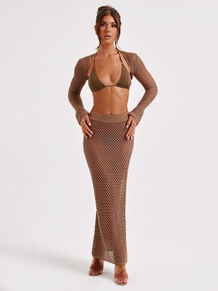 ARIA Kombiset - 2-teiliges Strandoutfit High Wais Rock & Bolero