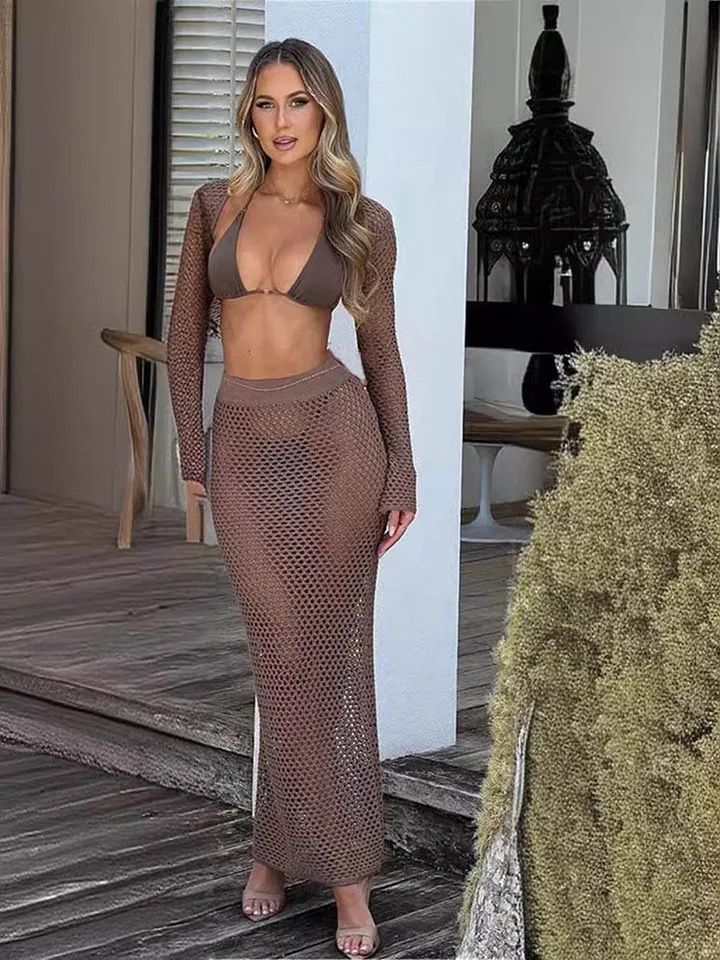 ARIA Kombiset - 2-teiliges Strandoutfit High Wais Rock & Bolero