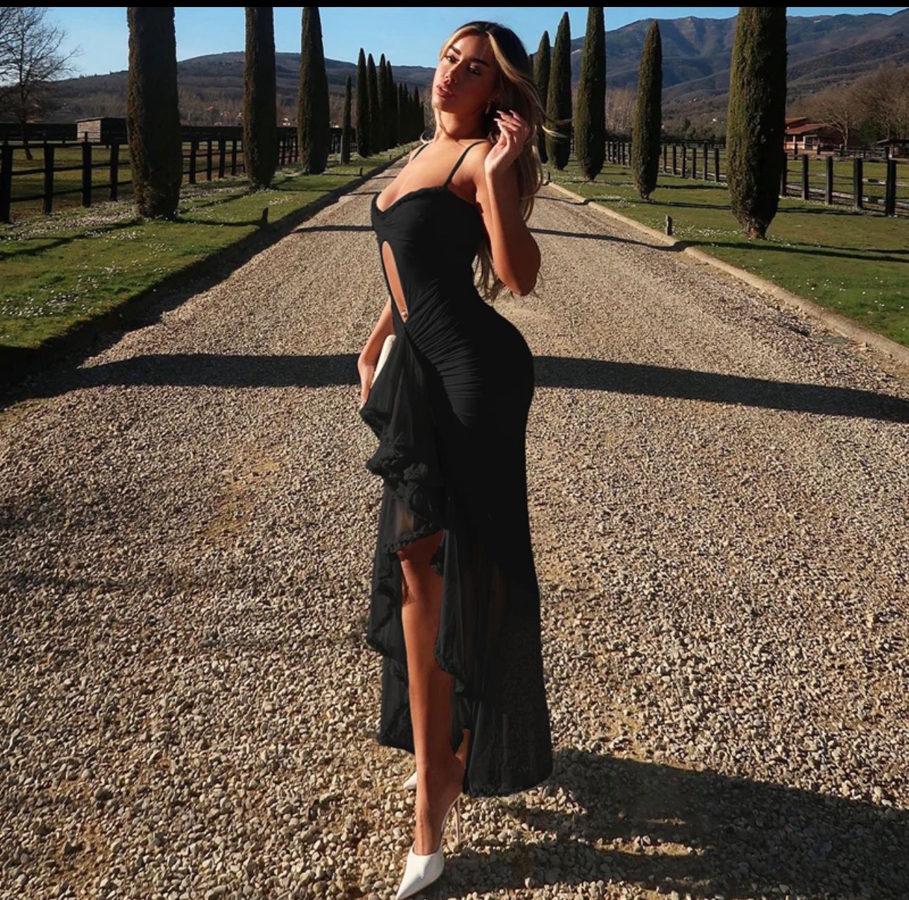 WENDY - gerüschtes Spaghettiträger Kleid