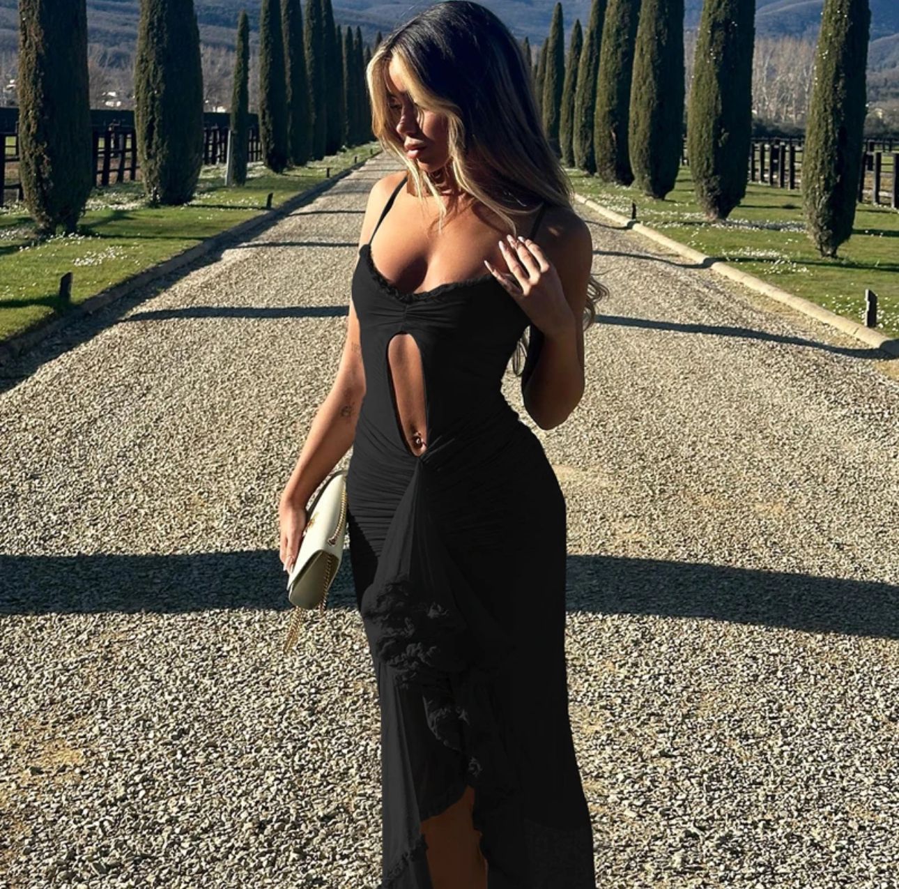 WENDY - gerüschtes Spaghettiträger Kleid