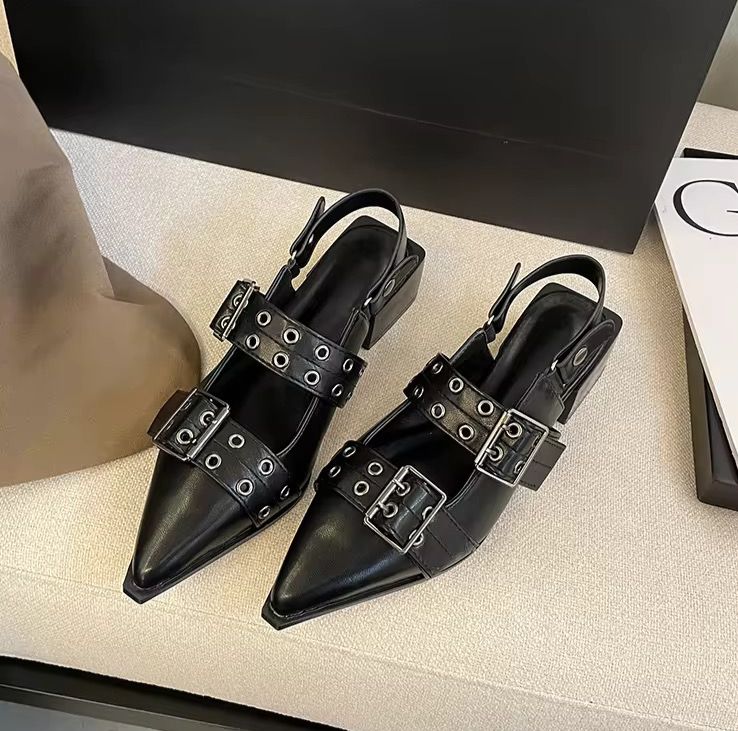 GIA - Spitze Slingback Ballerinas mit Nietendetails