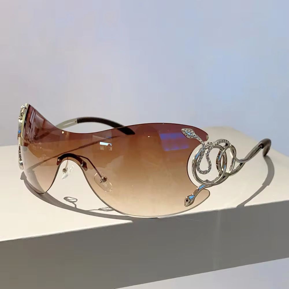 ROBERTA - Oversize Sonnenbrille mit Schlangendetails