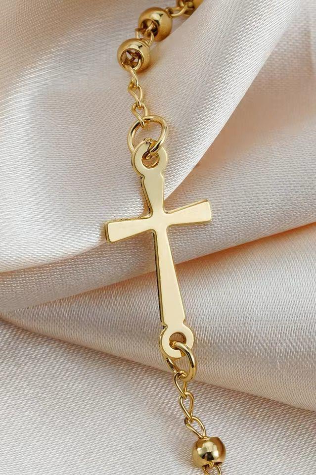 MARRY - Elegant rosary-style bracelet - 18K gold plating