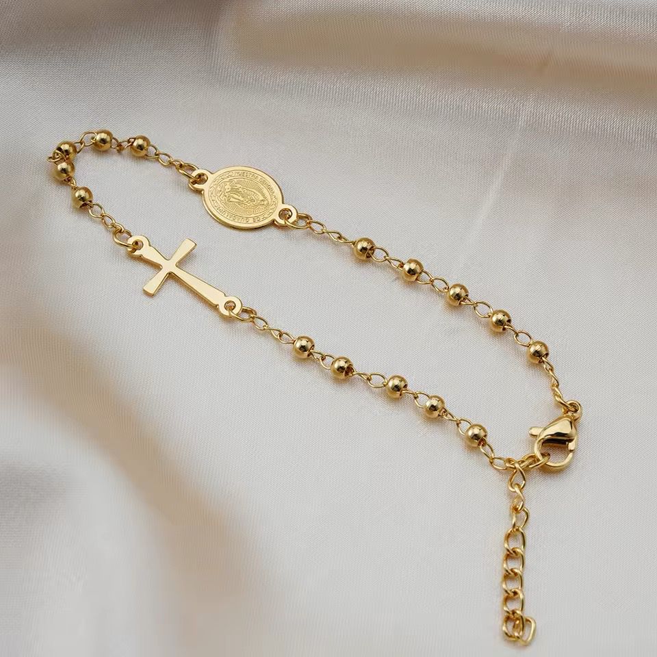 MARRY - Elegant rosary-style bracelet - 18K gold plating